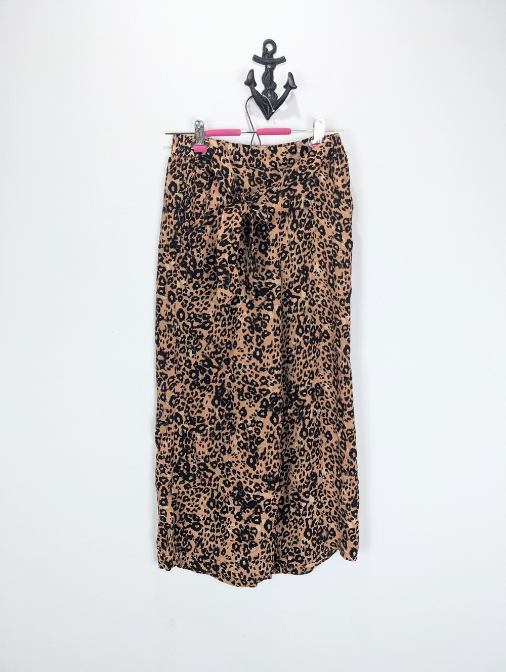 Wilfred Aritzia Faun Pants Size Small Animal Print Wide Leg Ankle Loose Fit